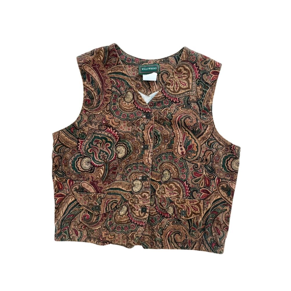 Vintage Willowbend Paisley Tapestry Vest Made in USA Medium